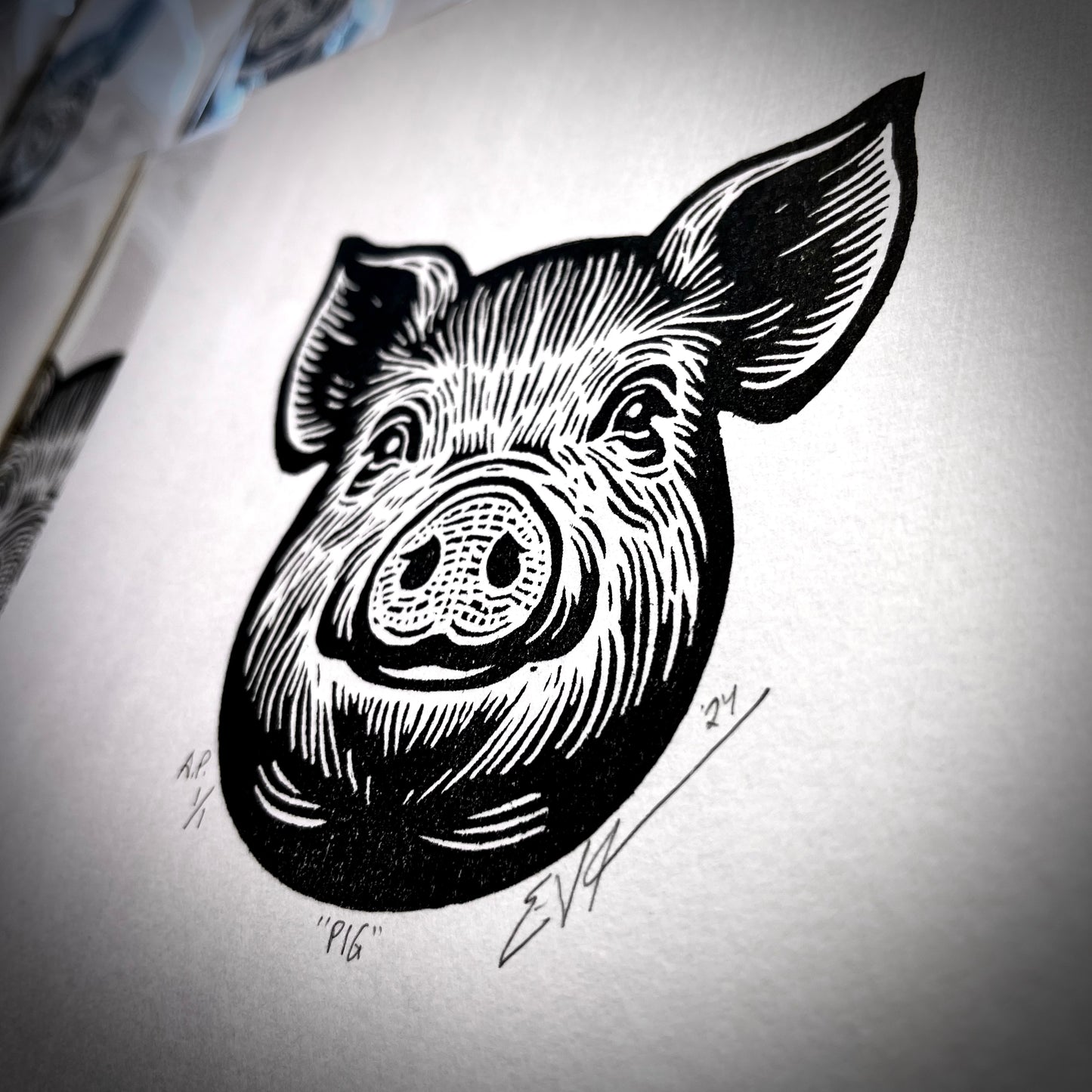Pig LINOCUT PRINT | Limited Edition Queero Gear