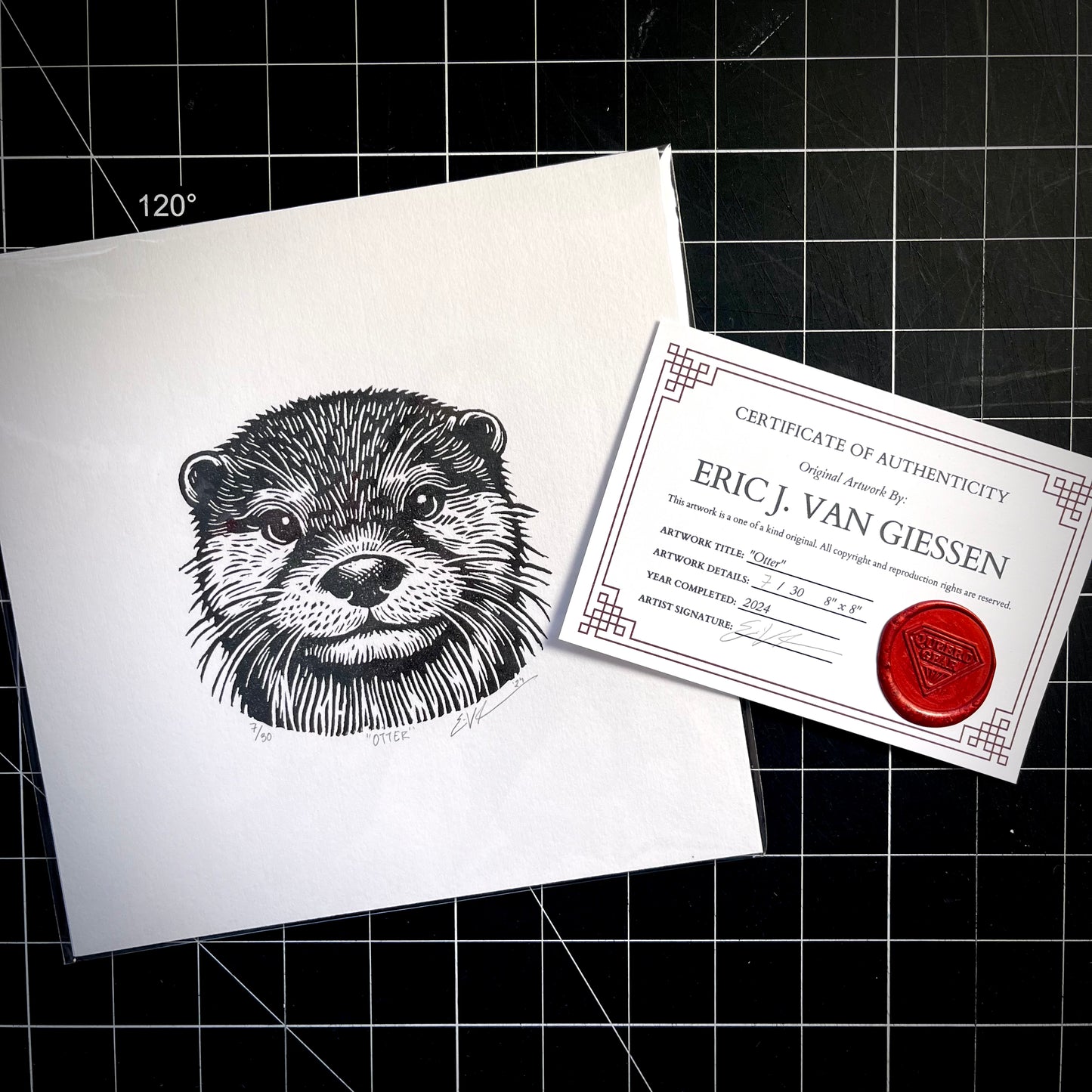 Otter LINOCUT PRINT | Limited Edition Queero Gear