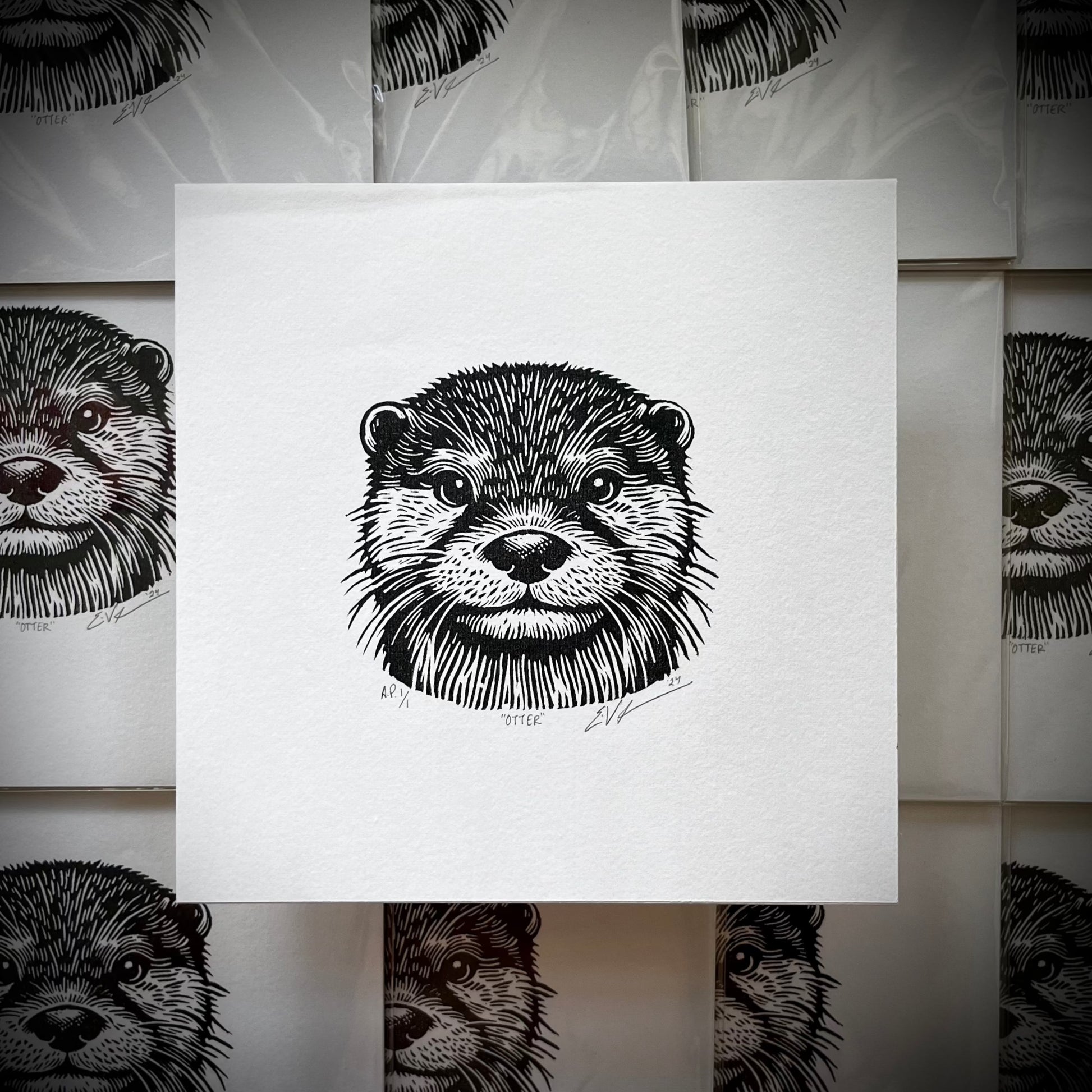 Otter LINOCUT PRINT | Limited Edition Queero Gear