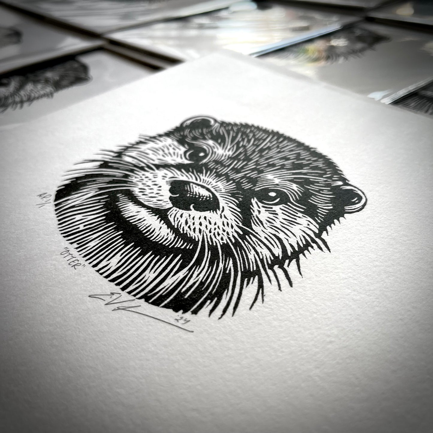 Otter LINOCUT PRINT | Limited Edition Queero Gear