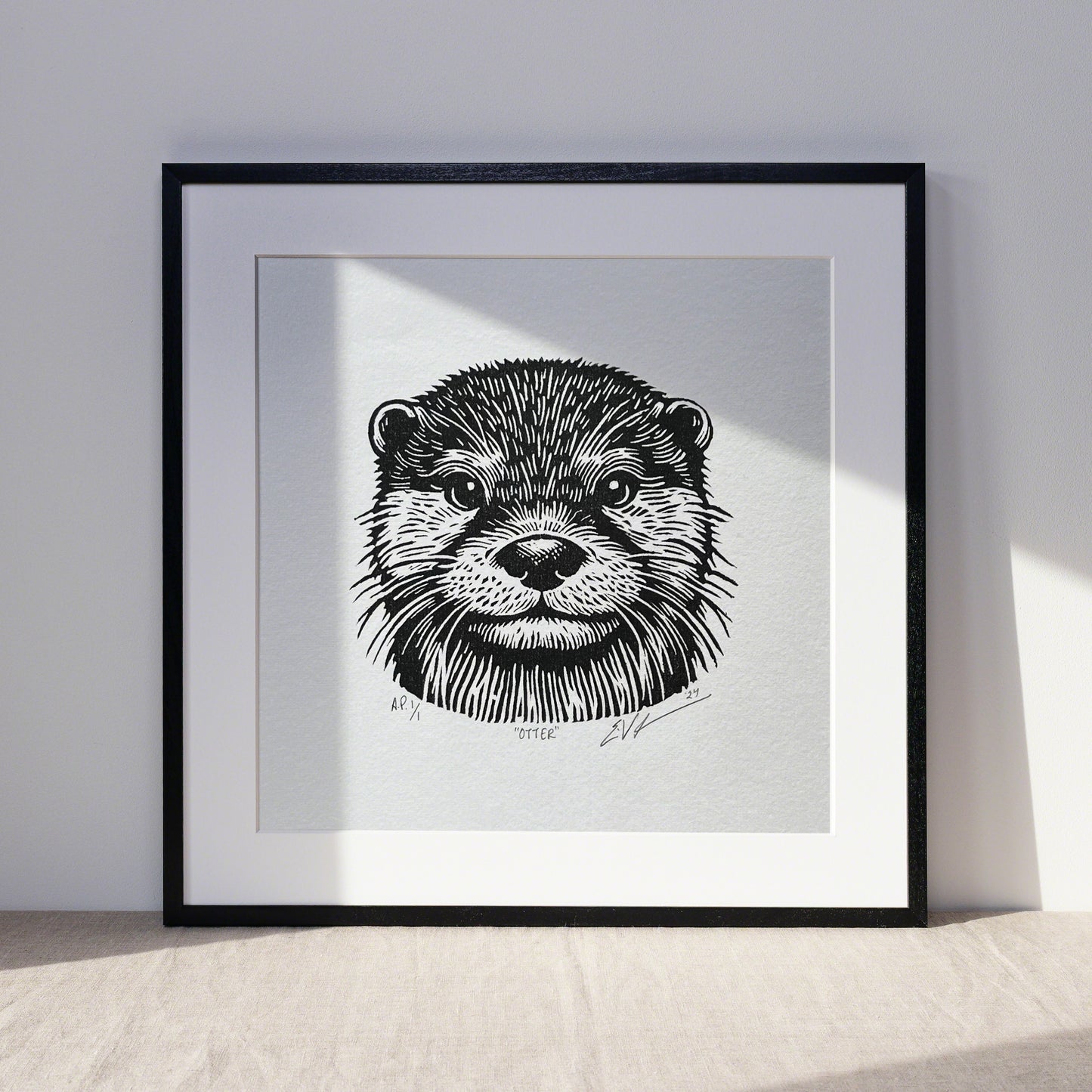 Otter LINOCUT PRINT | Limited Edition Queero Gear