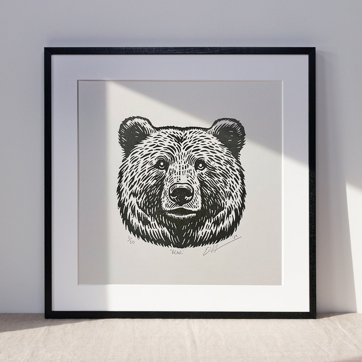 Bear LINOCUT PRINT | Limited Edition Queero Gear