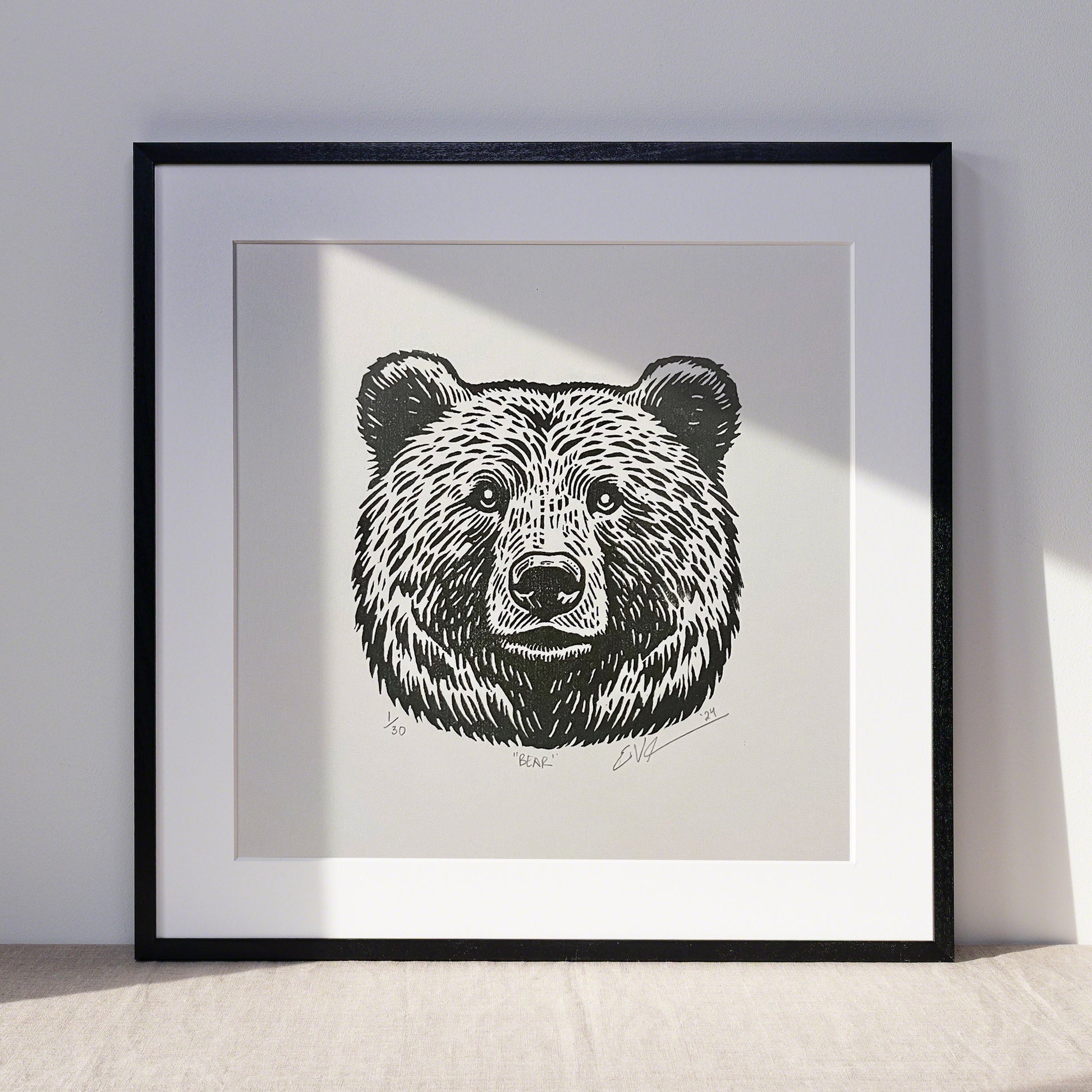 Bear LINOCUT PRINT | Limited Edition Queero Gear