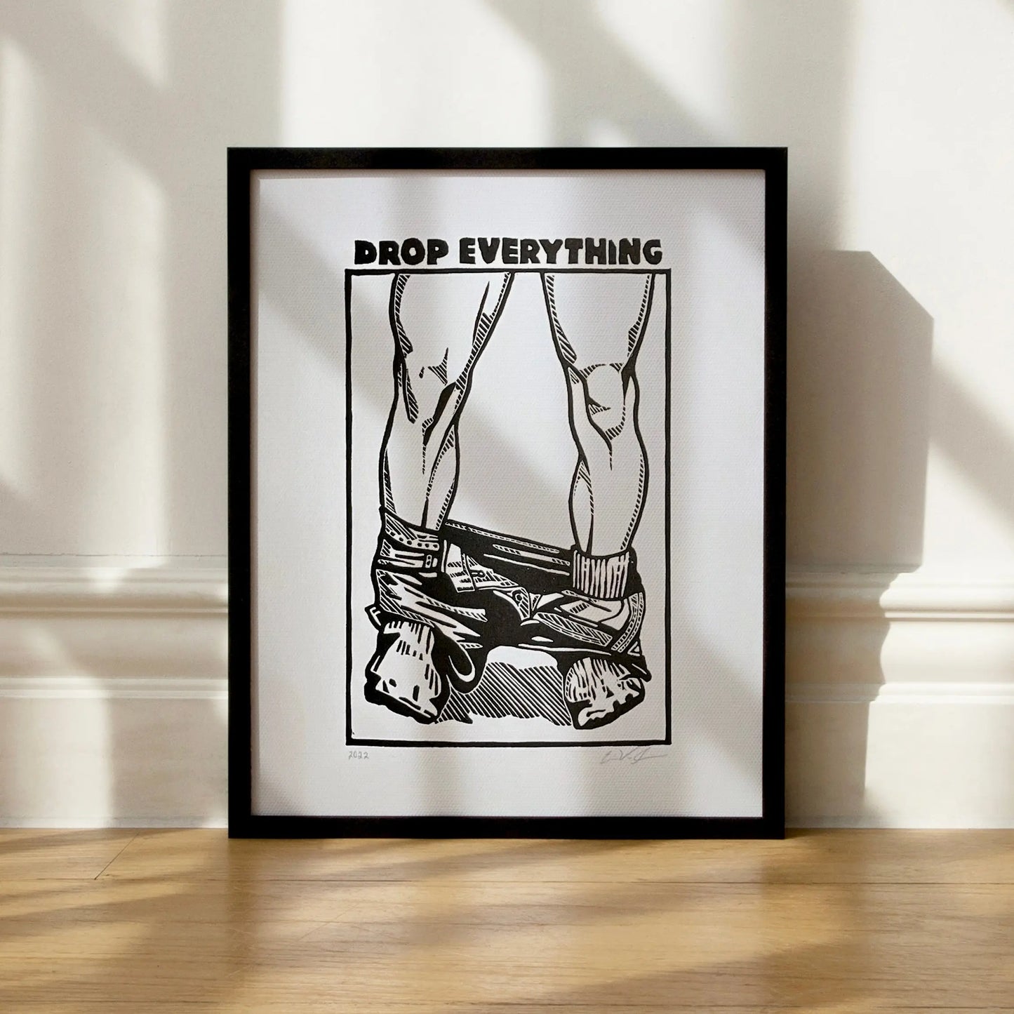 "Drop Everything” LINOCUT PRINT Queero Gear