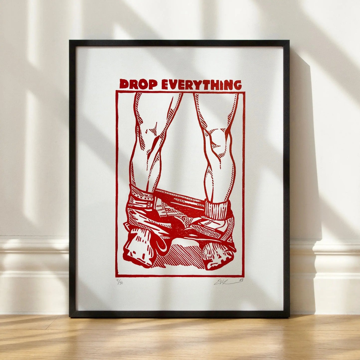 "Drop Everything” LINOCUT PRINT Queero Gear