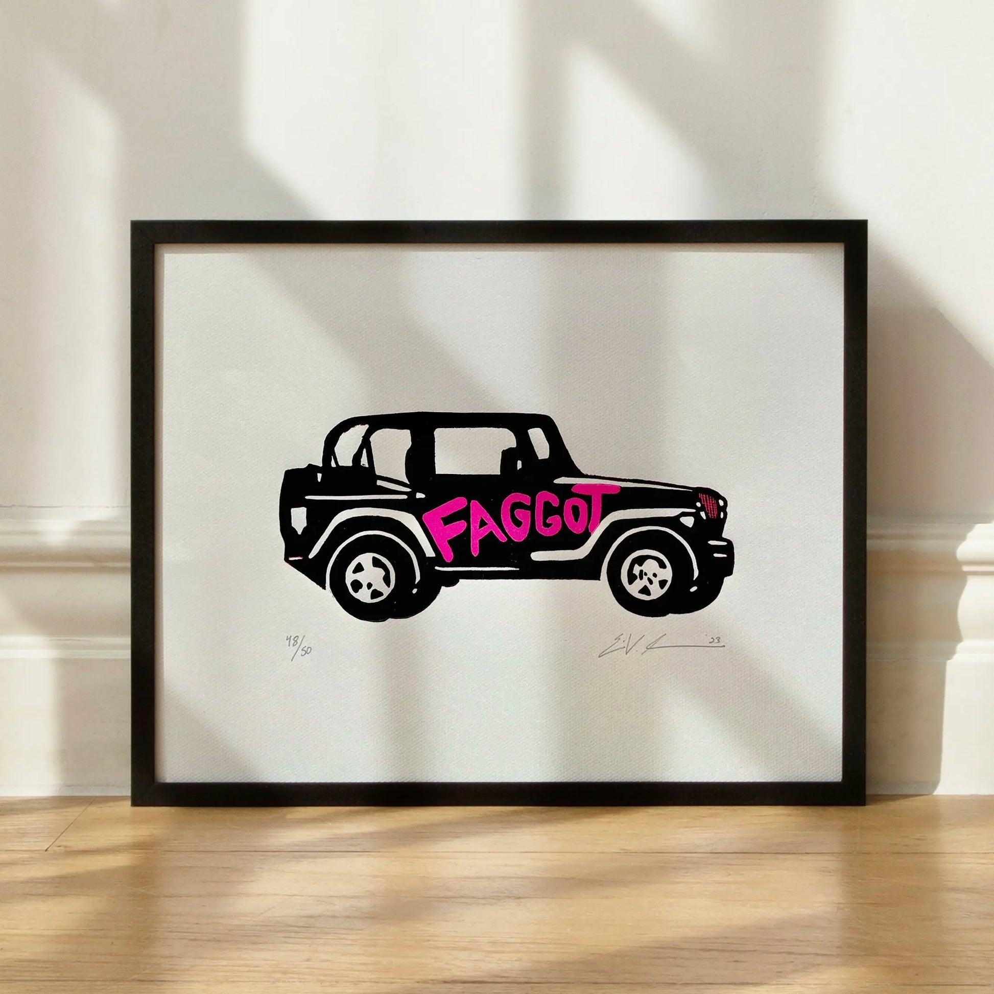 F*gg*t - Queer As Folk LINOCUT PRINT | Limited Edition Queero Gear