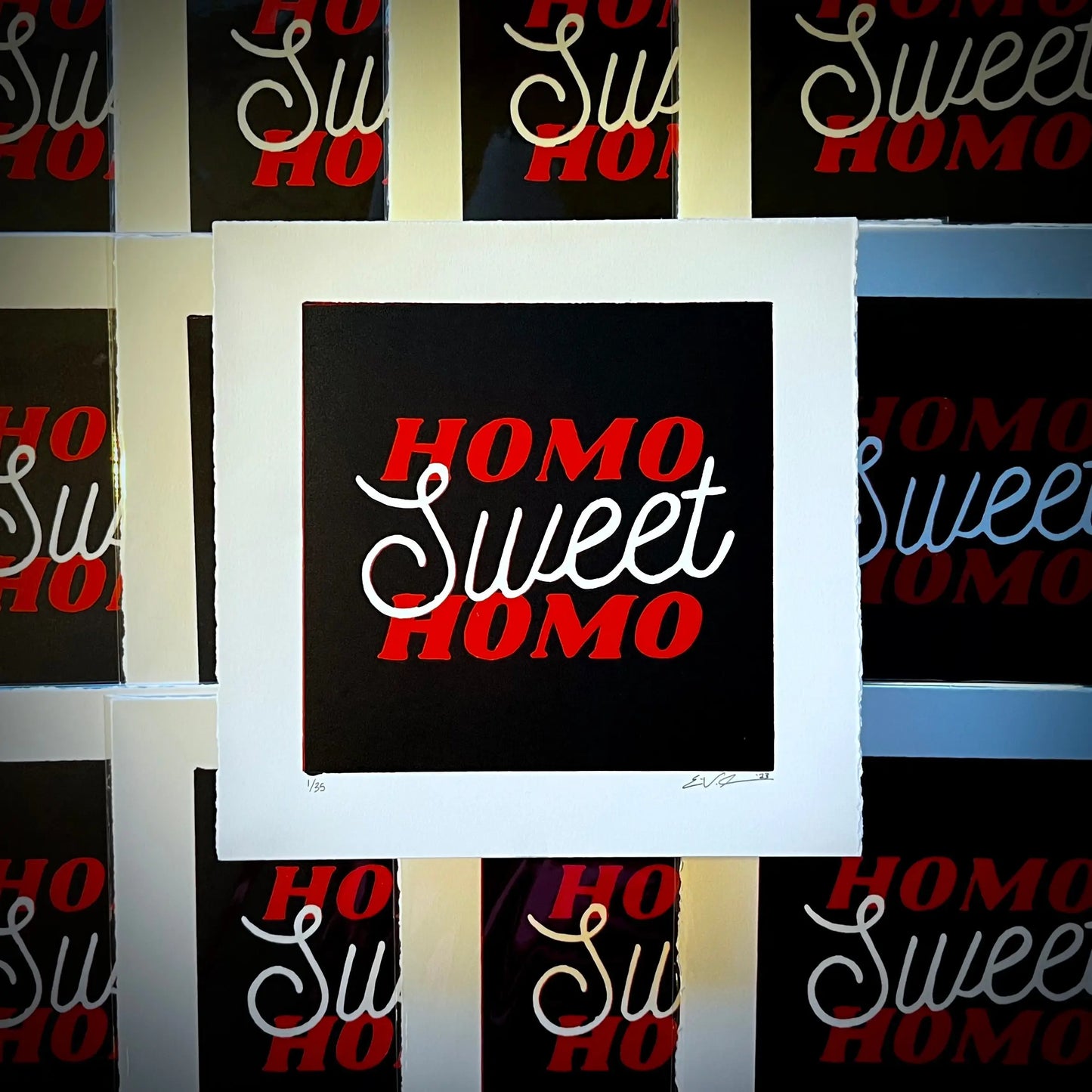 Homo Sweet Homo No. 1 LINOCUT PRINT | Limited Edition Queero Gear