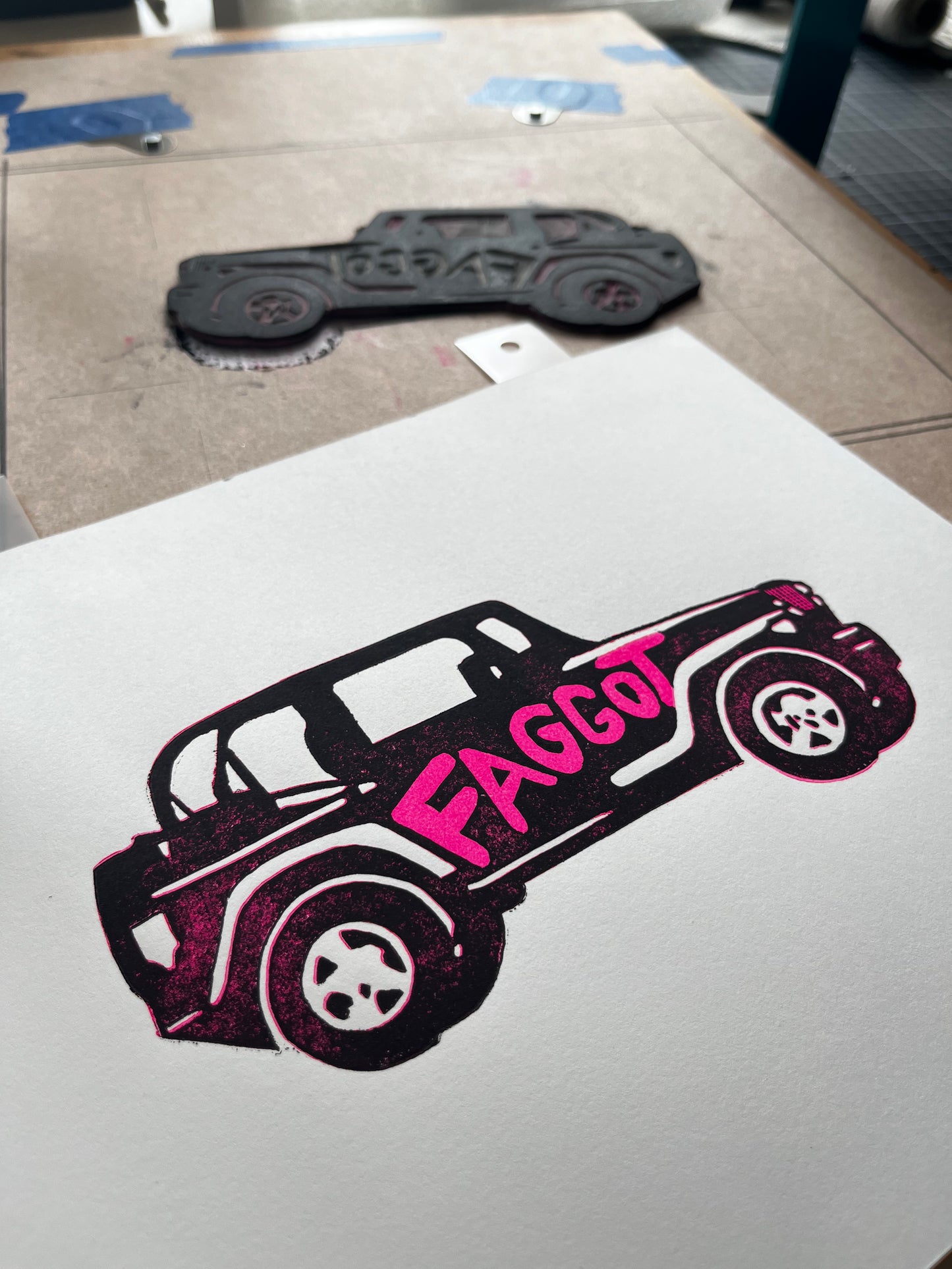 "F*gg*t - Queer As Folk” LINOCUT PRINT | Limited Edition Queero Gear