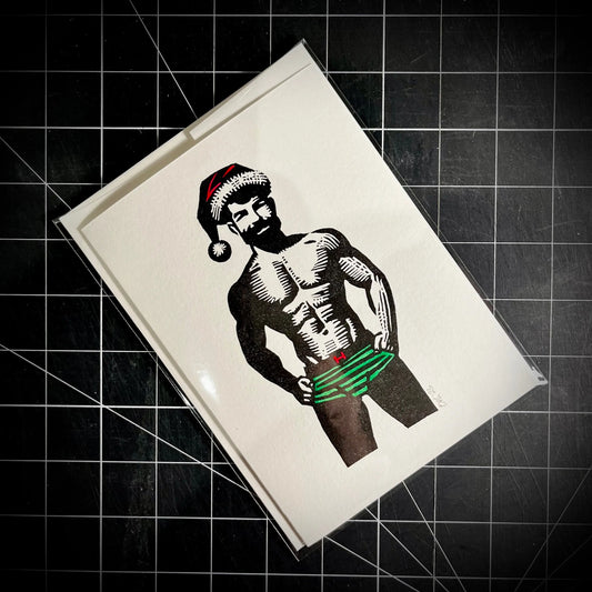 Hoe Hoe Hoe Holiday Card | LINOCUT CARD Queero Gear