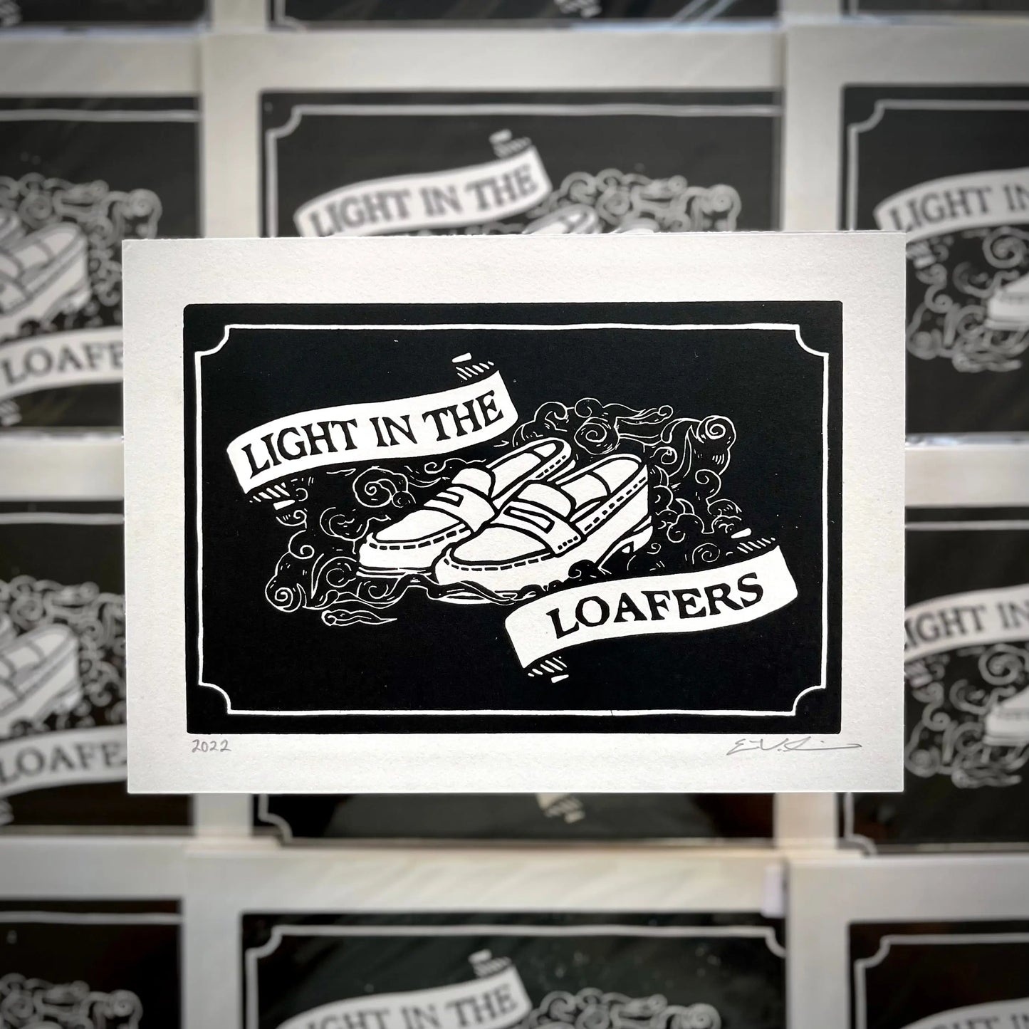 Light in the Loafers LINOCUT PRINT Queero Gear