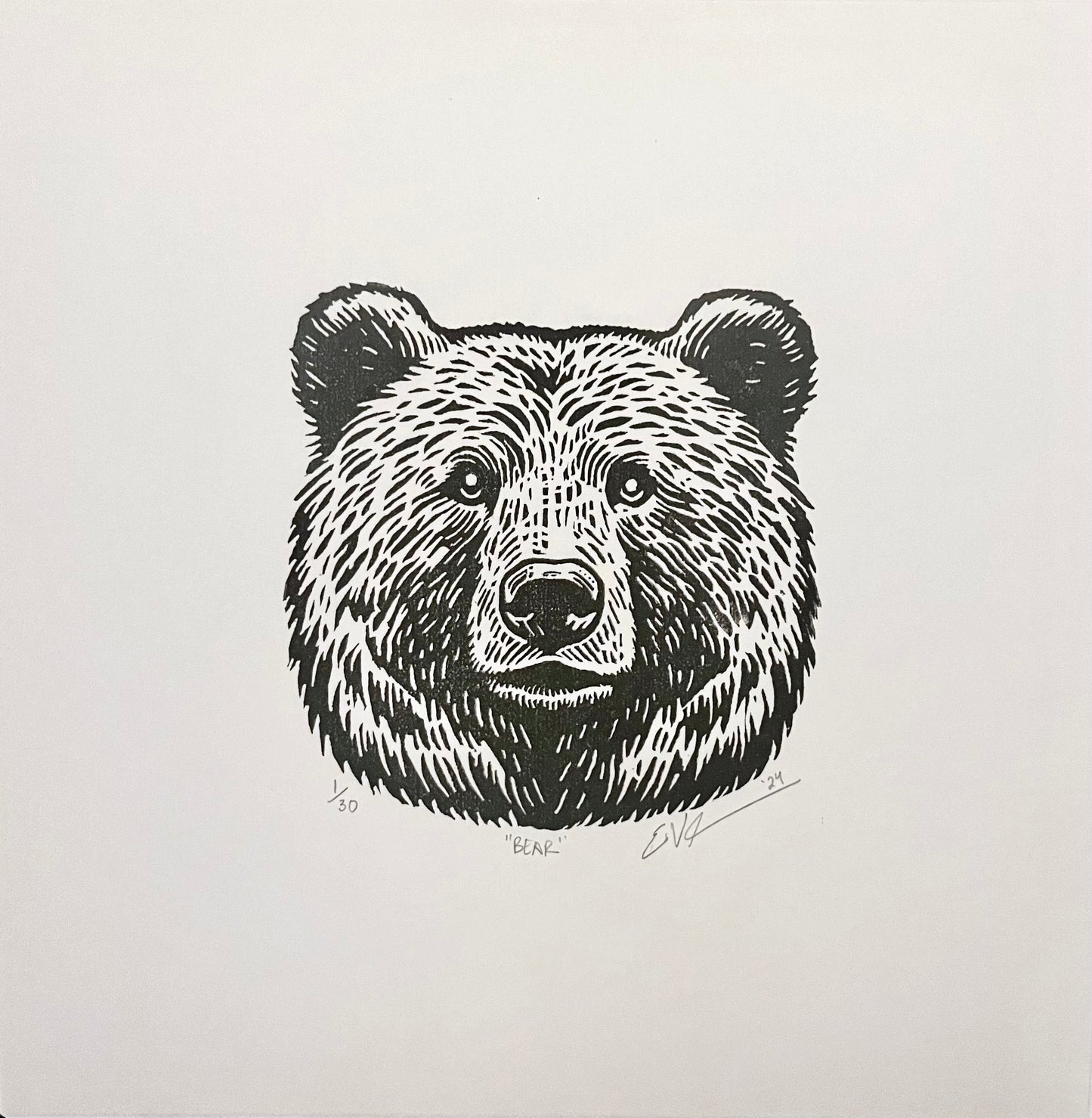 Bear LINOCUT PRINT | Limited Edition Queero Gear