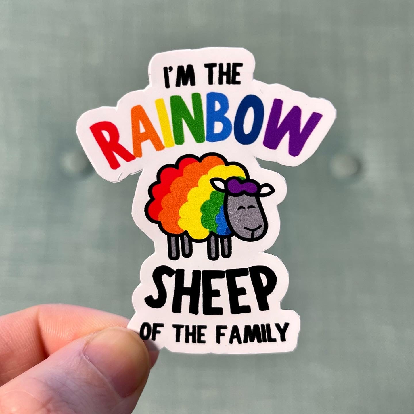 Rainbow Sheep Sticker Queero Gear