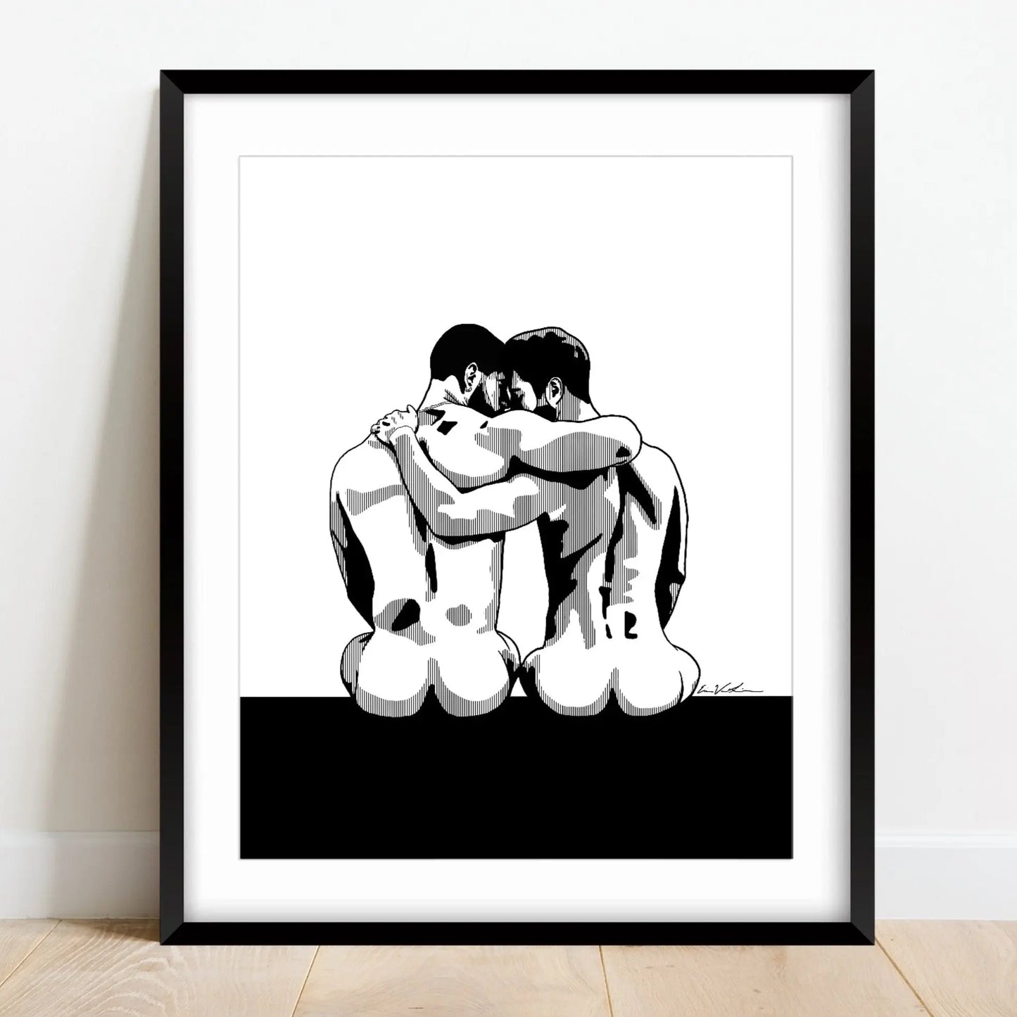 Lovers At Poolside ART PRINT Queero Gear