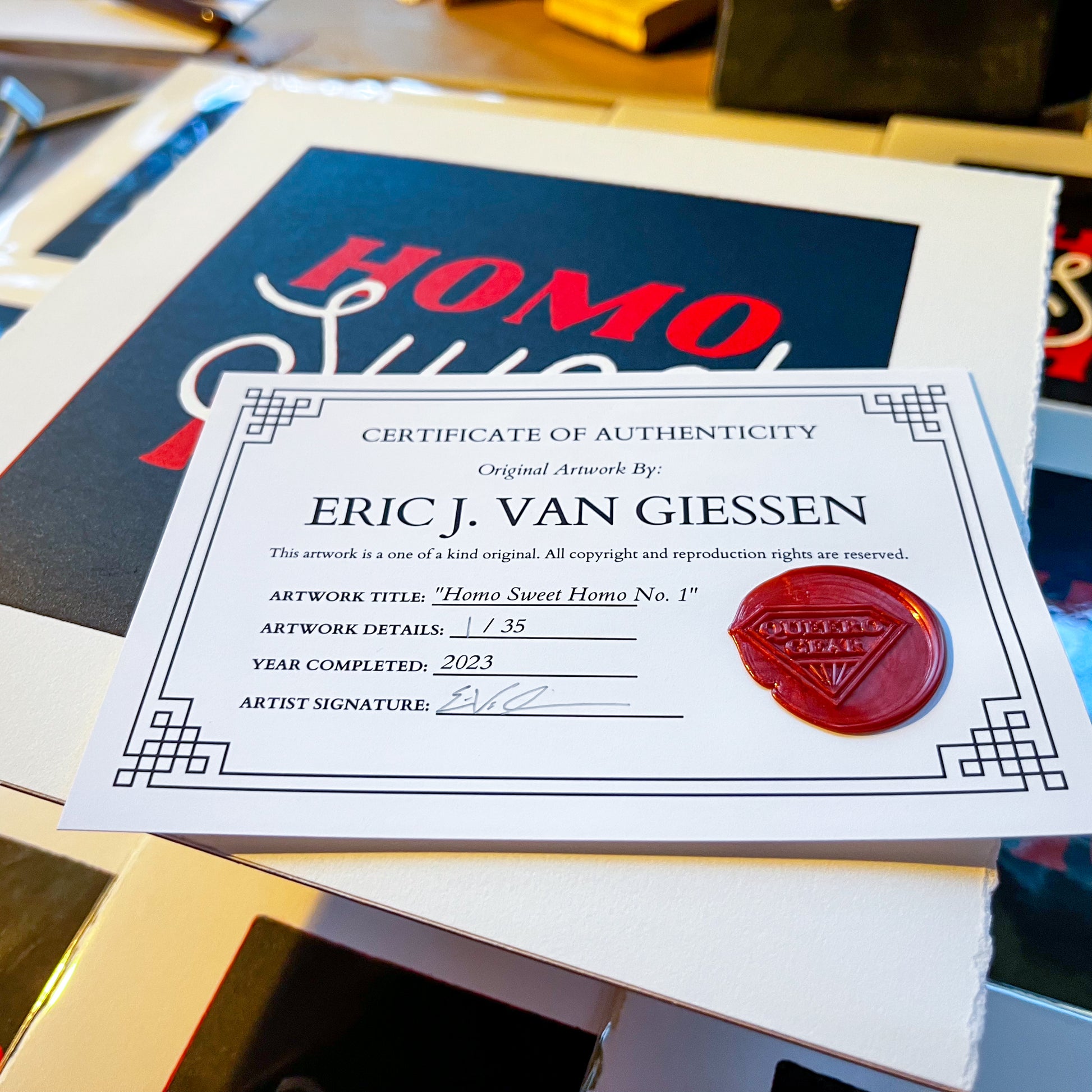 "Homo Sweet Homo No. 1” LINOCUT PRINT | Limited Edition Queero Gear