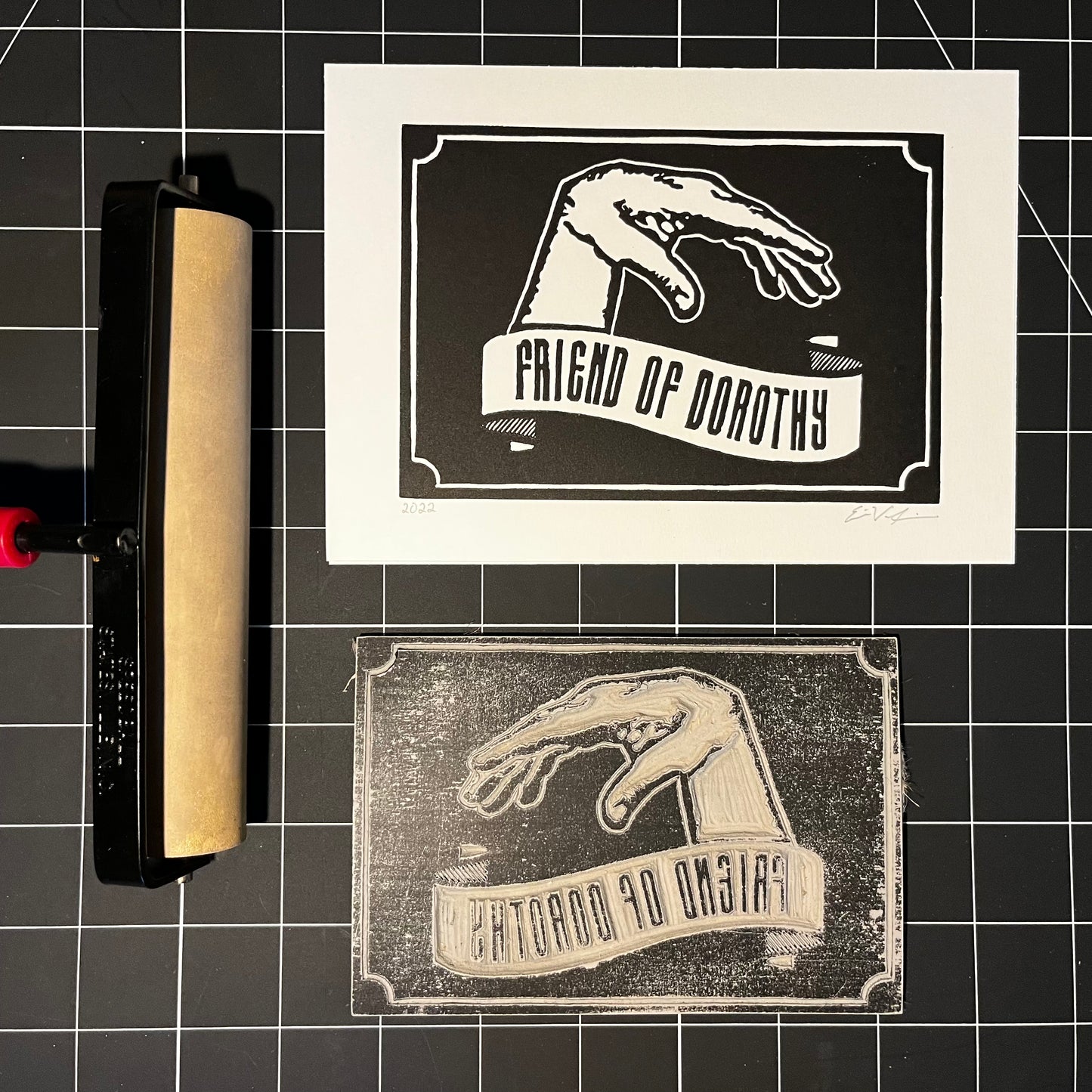 "Friend of Dorothy” LINOCUT PRINT Queero Gear