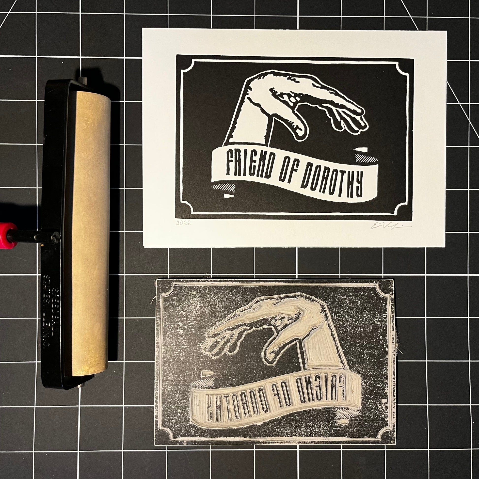 "Friend of Dorothy” LINOCUT PRINT Queero Gear
