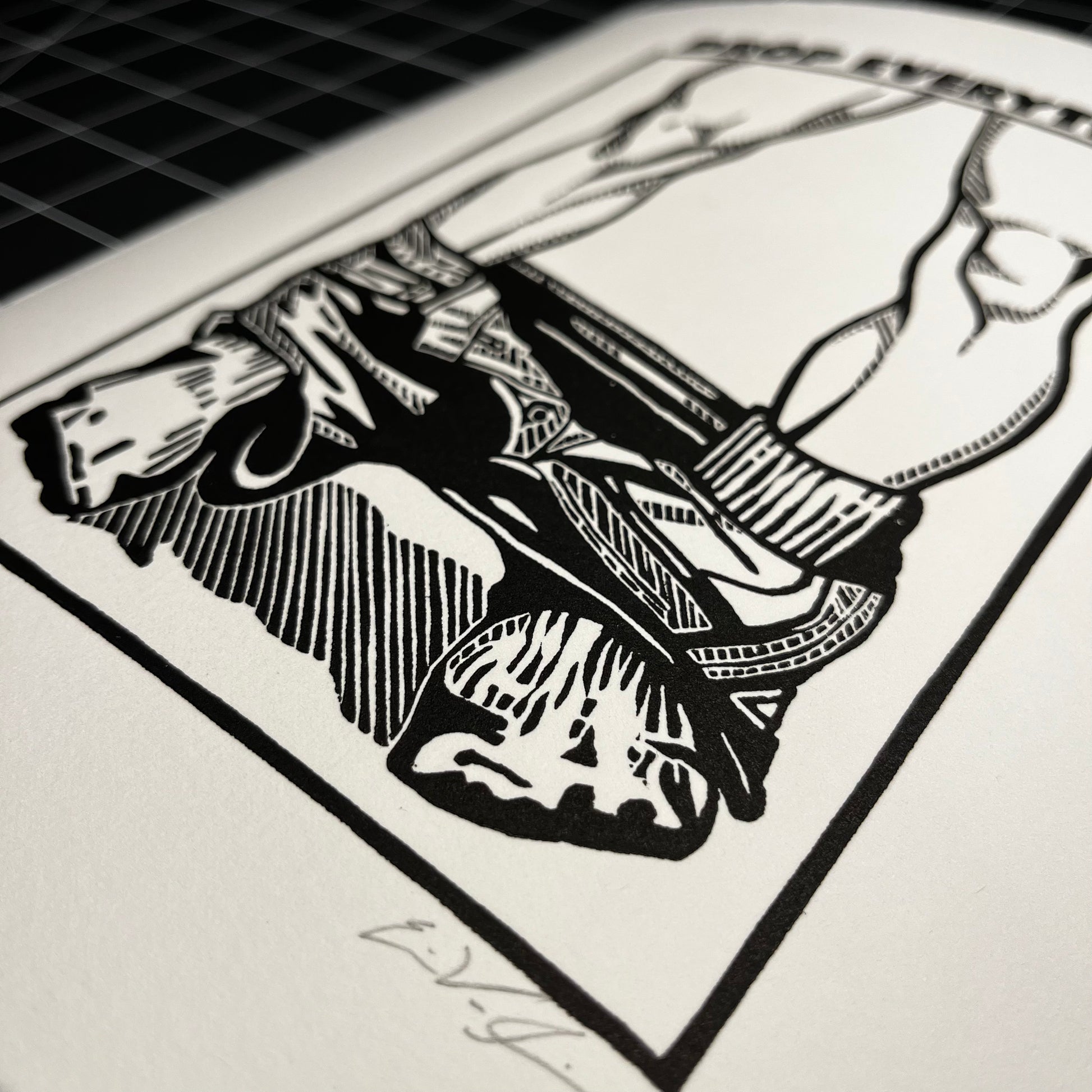 "Drop Everything” LINOCUT PRINT Queero Gear