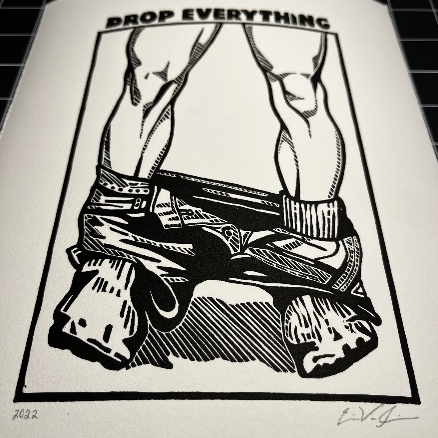 "Drop Everything” LINOCUT PRINT Queero Gear