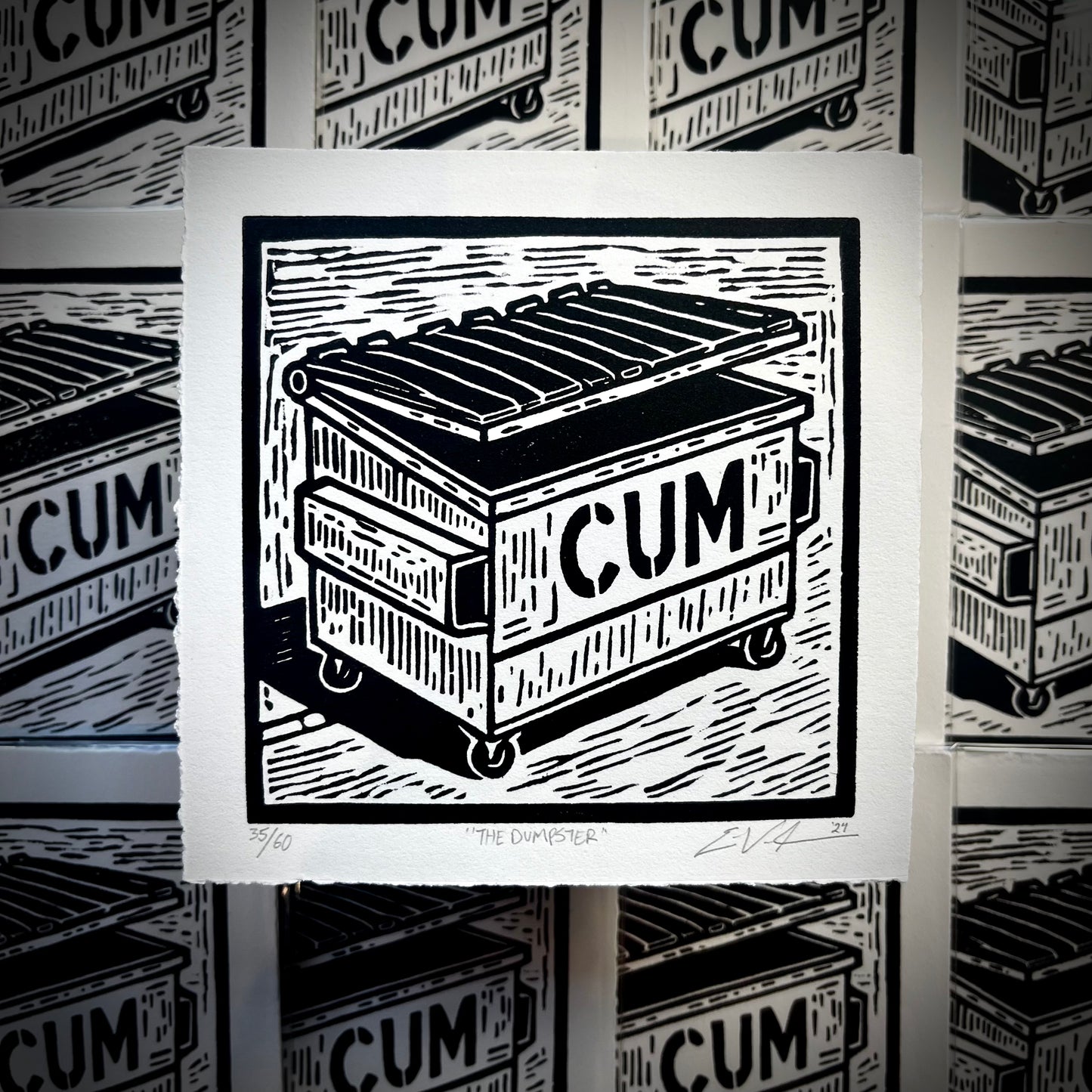 The Dumpster LINOCUT PRINT | Limited Edition Queero Gear