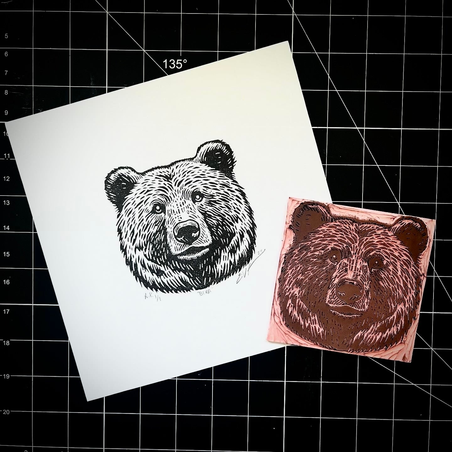 Bear LINOCUT PRINT | Limited Edition Queero Gear