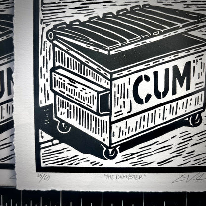 The Dumpster LINOCUT PRINT | Limited Edition Queero Gear