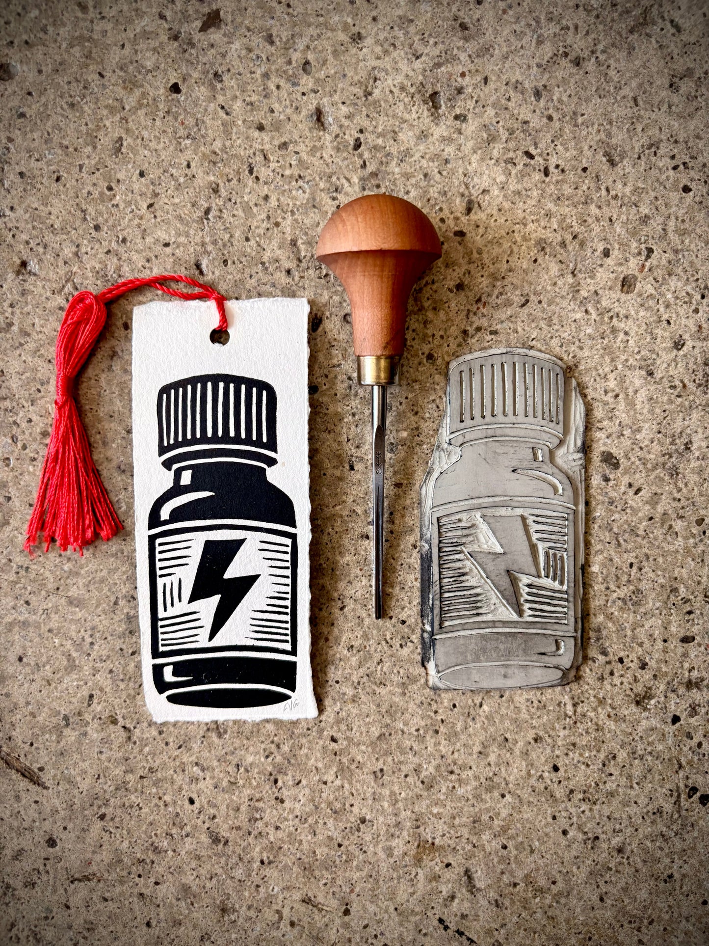 Poppers Bookmark | LINOCUT PRINT Queero Gear