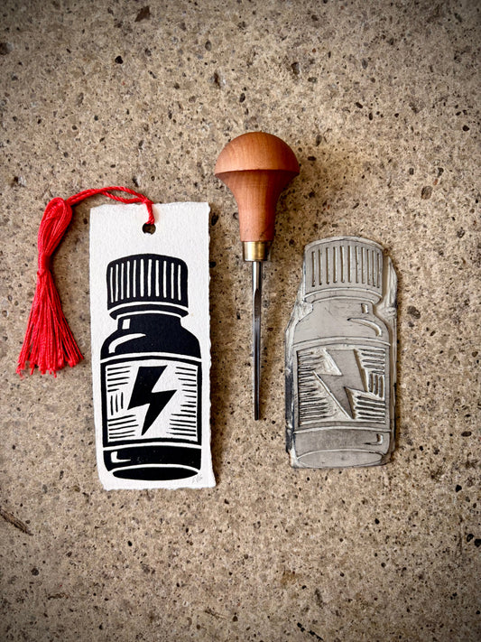 Poppers Bookmark | LINOCUT PRINT Queero Gear
