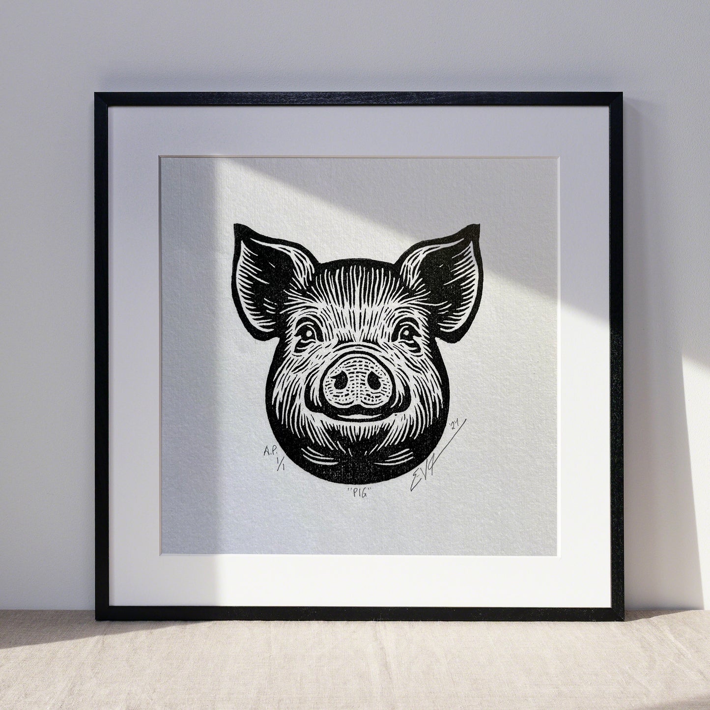 Pig LINOCUT PRINT | Limited Edition Queero Gear