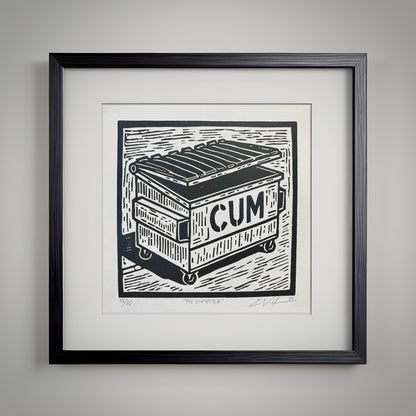 The Dumpster LINOCUT PRINT | Limited Edition Queero Gear