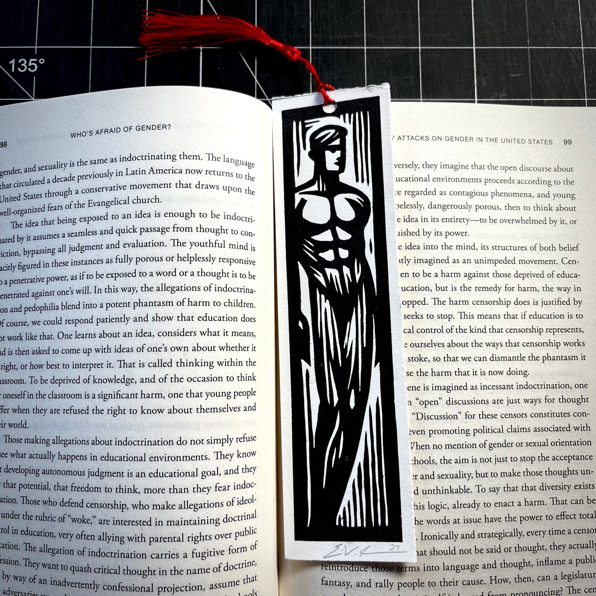 Good Boy Bookmark No. 3 | LINOCUT PRINT Queero Gear