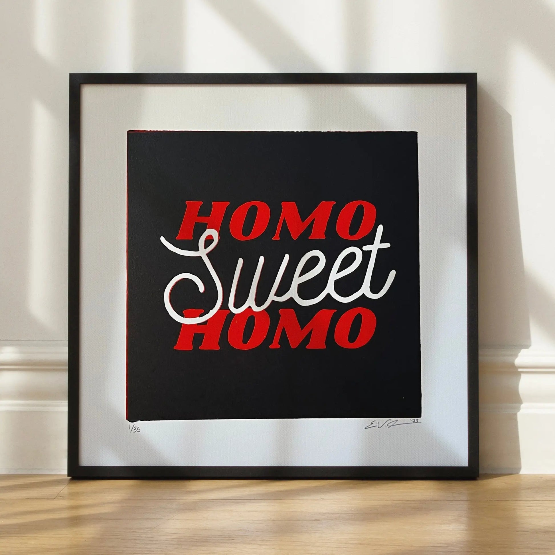 Homo Sweet Homo No. 1 LINOCUT PRINT | Limited Edition Queero Gear