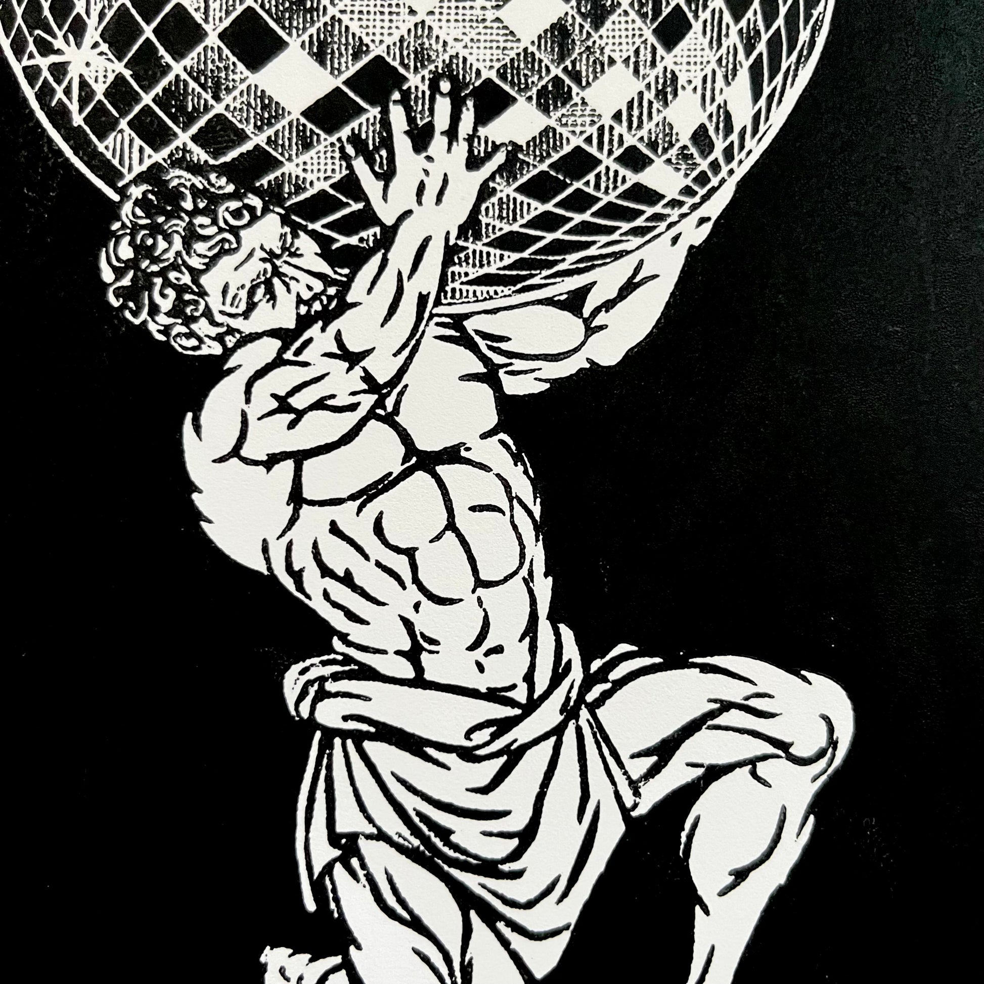"Atlas at the Disco” LINOCUT PRINT | Limited Edition Queero Gear