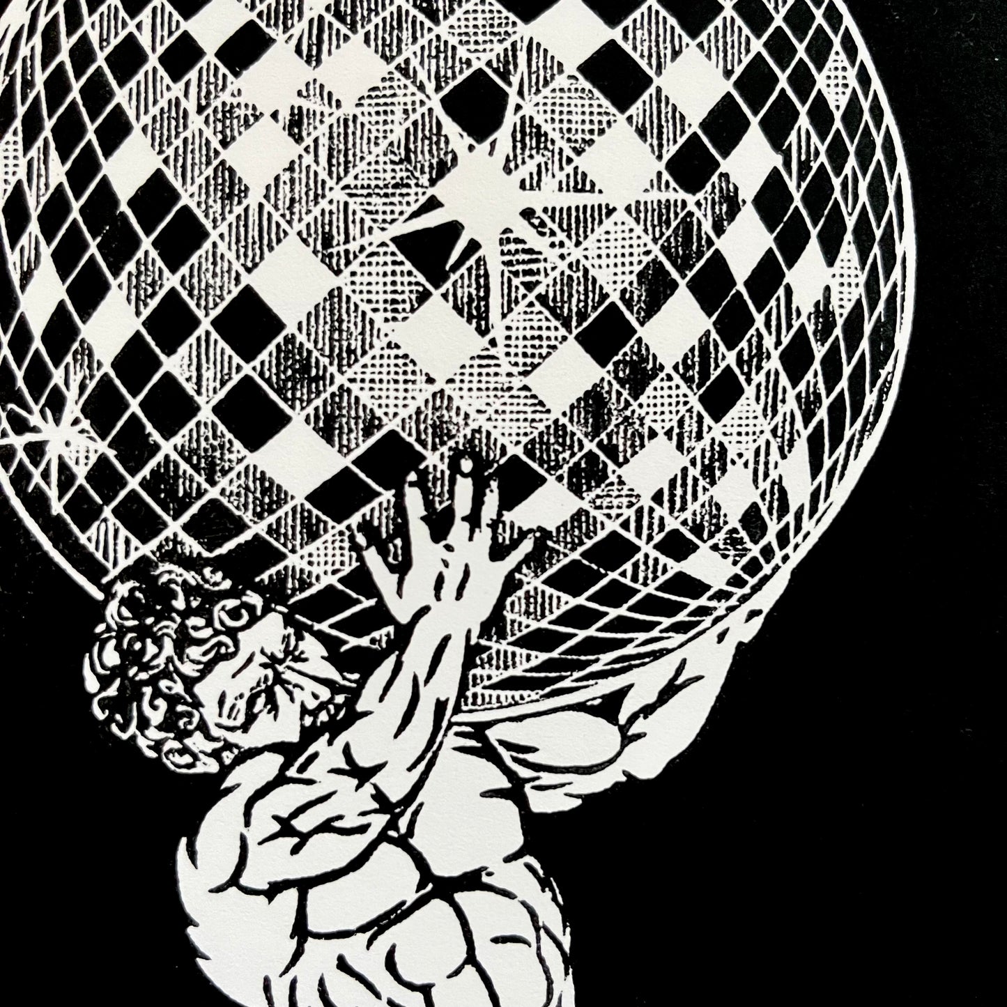 "Atlas at the Disco” LINOCUT PRINT | Limited Edition Queero Gear