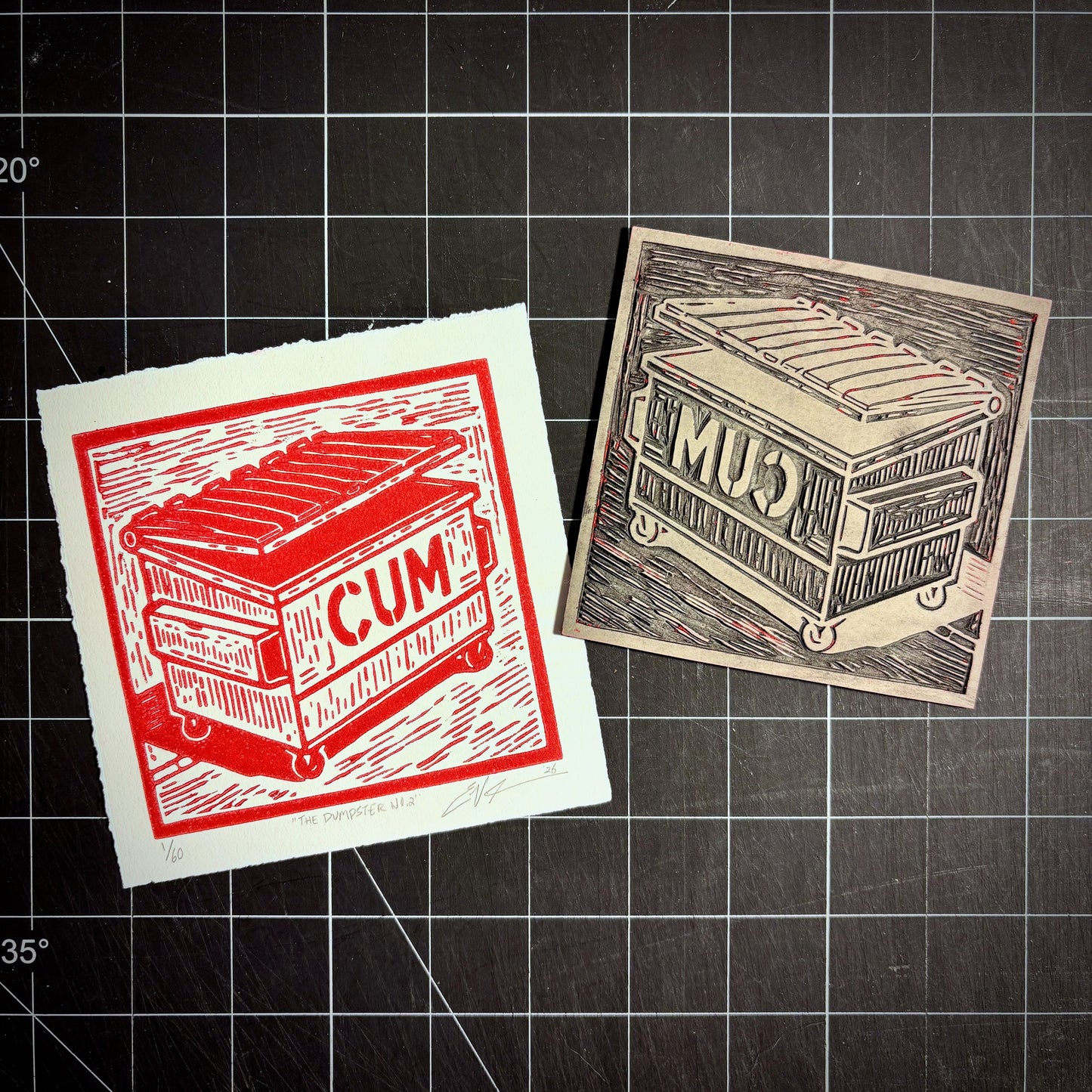 The Dumpster LINOCUT PRINT | Limited Edition Queero Gear