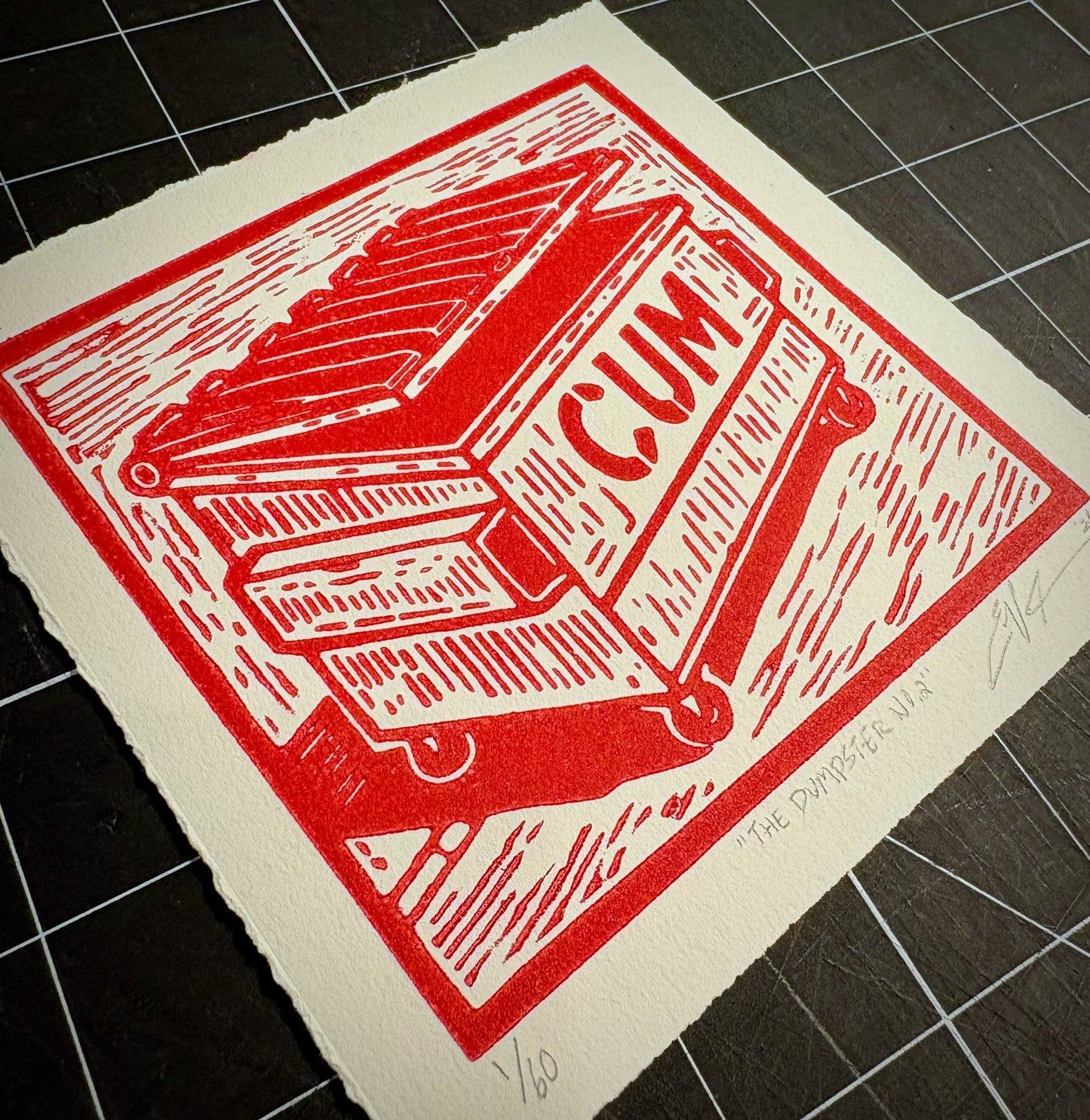 The Dumpster LINOCUT PRINT | Limited Edition Queero Gear