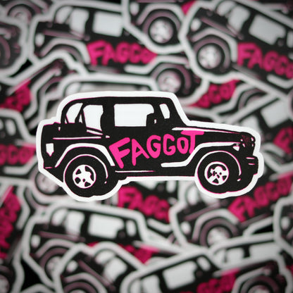 F*gg*t Jeep Sticker - Queer As Folk Queero Gear