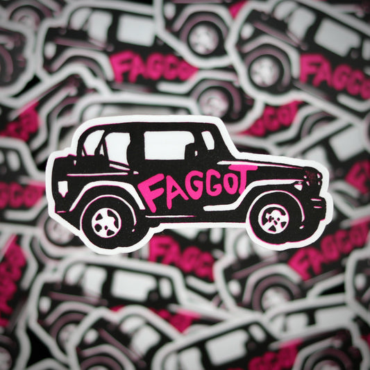 F*gg*t Jeep Sticker - Queer As Folk Queero Gear