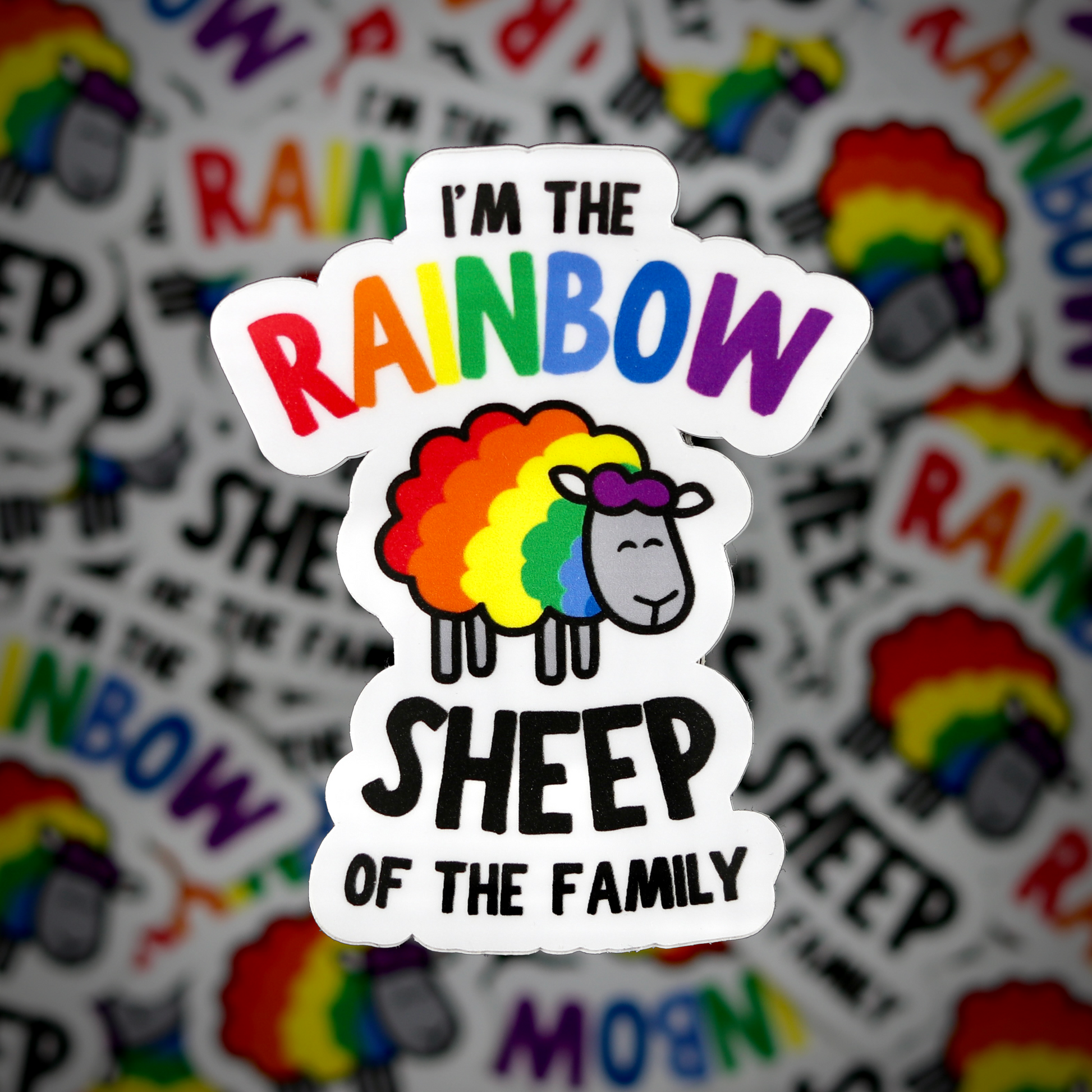 Rainbow Sheep Sticker Queero Gear