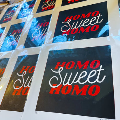 "Homo Sweet Homo No. 1” LINOCUT PRINT | Limited Edition