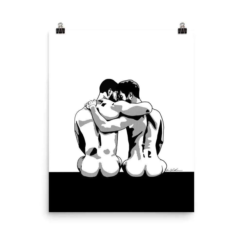 Lovers At Poolside ART PRINT Queero Gear